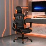 Gaming-stuhl Mit Fu&szlig;st&uuml;tze Schwarz Und Orange Kunstleder Vidaxl781564