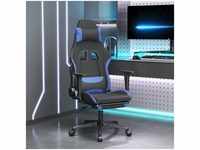 Bonnevie - Gaming-Stuhl mit Fußstütze Schwarz und Blau Stoff vidaXL455788