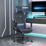 Gaming-stuhl Mit Fu&szlig;st&uuml;tze Schwarz Und Blau Stoff Vidaxl
