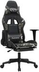Gamingstuhl Mit Massage Fu&szlig;st&uuml;tze Schwarz Tarnfarben Kunstleder Vidaxl