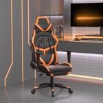 Vidaxl Gaming Chair With Footrest Black And Orange Faux Leather