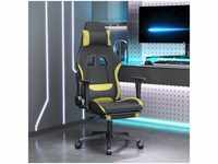 Gaming-Stuhl mit Fußstütze Schwarz und Hellgrün Stoff vidaXL551219
