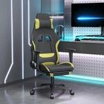 Gaming-stuhl Mit Fu&szlig;st&uuml;tze Schwarz Und Hellgr&uuml;n Stoff Vidaxl