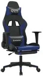 Vidaxl Massage Gaming Chair With Footrest Black&blue Faux Leather