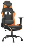 Gaming-stuhl Mit Massage & Fu&szlig;st&uuml;tze Schwarz Orange Kunstleder Vidaxl