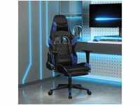 Bonnevie - Gaming-Stuhl mit Massage & Fußstütze Schwarz & Blau Kunstleder