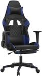 Gaming-stuhl Mit Massage & Fu&szlig;st&uuml;tze Schwarz & Blau Kunstleder Vidaxl