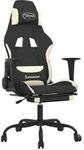 Gaming-stuhl Mit Massage & Fu&szlig;st&uuml;tze Schwarz Und Creme Stoff Vidaxl