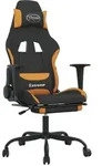 Gaming-stuhl Mit Massage & Fu&szlig;st&uuml;tze Schwarz Und Orange Stoff Vidaxl