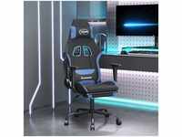 Bonnevie - Gaming-Stuhl mit Fußstütze Schwarz und Blau Stoff vidaXL431589