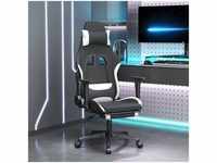 Gaming-Stuhl mit Fußstütze Schwarz und Weiß Stoff vidaXL772253