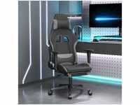 Gaming-Stuhl mit Fußstütze Schwarz und Hellgrau Stoff vidaXL676081