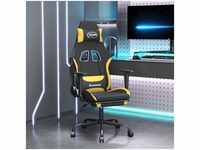 Gaming-Stuhl mit Fußstütze Schwarz und Gelb Stoff vidaXL274630
