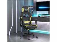 Gaming-Stuhl mit Fußstütze Schwarz und Hellgrün Stoff vidaXL869532