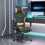 Vidaxl - Gaming-stuhl Mit Massage & Fu&szlig;st&uuml;tze Schwarz Und Hellgr&uuml;n Stoff