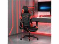 Bonnevie - Gaming-Stuhl mit Massage & Fußstütze Schwarz & Rot Kunstleder