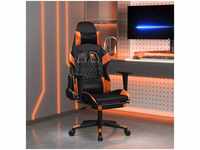 Bonnevie - Gaming-Stuhl mit Massage & Fußstütze Schwarz Orange Kunstleder