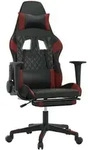 Gaming-stuhl Mit Massage & Fu&szlig;st&uuml;tze Schwarz Weinrot Kunstleder Vidaxl