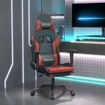 Gaming-stuhl Mit Fu&szlig;st&uuml;tze Schwarz Und Weinrot Kunstleder Vidaxl217151