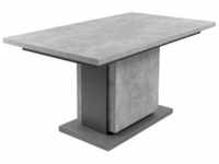 Säulentisch mit Auszug britta 140cm / Esszimmertisch grau / Ess-Tisch auf 190...