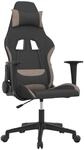 Gaming-stuhl Mit Massagefunktion Schwarz Und Taupe Stoff Vidaxl