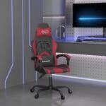 Gaming-stuhl Drehbar Schwarz Und Weinrot Kunstleder Vidaxl