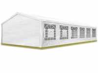 Partyzelt Pavillon 6x12 m in weiß PE Plane 350 N Wasserdicht UV Schutz Festzelt