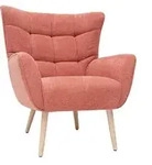 Miliboo - Skandinavischer Sessel In Terrakotta Stoff (lachs-farbe) Und Holz Avery