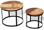 Vidaxl - 2-tlg. Couchtisch-set Altholz Massiv Rund 40cm/50cm