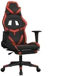 Gaming-stuhl Mit Massage & Fu&szlig;st&uuml;tze Schwarz & Rot Kunstleder Vidaxl