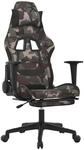 Gaming-stuhl Mit Massage & Fu&szlig;st&uuml;tze Schwarz Camouflage Stoff Vidaxl