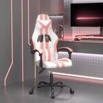 Gaming-stuhl Drehbar Wei&szlig; Und Rosa Kunstleder Vidaxl