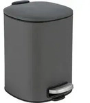 Treteimer Alassio, Grau 5 L, Easy-close Absenkautomtik, Grau, Stahl Grau,