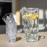 Koziol Crystal Kanne Mit 4 Becher, Trinkkanne, Trinkbecher, Wasserbecher, Saftkanne,