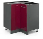 Vicco - Eckunterschrank R-line, Bordeaux Hochglanz, 75.6 Cm Ohne Arbeitsplatte