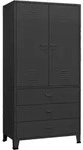 Vidaxl Industrial Wardrobe Black 90x50x180 Cm Metal