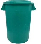 Universaltonne Mit Deckel Gr&uuml;n - 70 Liter - M&uuml;lltonne Abfalleimer Regentonne Tonne