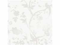 Oriental Garden Pearlescent Weiss Vliestapete - 10mx52cm - Weiss - Laura Ashley