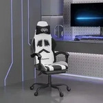 Gaming-stuhl Mit Fu&szlig;st&uuml;tze Wei&szlig; Und Schwarz Kunstleder Vidaxl