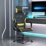 Vidaxl - Gaming-stuhl Mit Massagefunktion Schwarz Und Hellgr&uuml;n Stoff