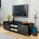 Tv-schrank Hochglanz-schwarz 140x40,5x35 Cm Vidaxl