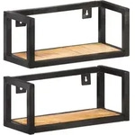 Wandregale 2 Stk. 40 Cm Raues Mangoholz Vidaxl