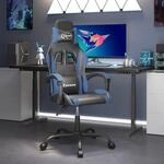 Gaming-stuhl Drehbar Schwarz Und Blau Kunstleder Vidaxl