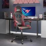 Gaming-stuhl Drehbar Schwarz Und Weinrot Kunstleder Vidaxl