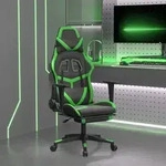 Gaming-stuhl Mit Massage & Fu&szlig;st&uuml;tze Schwarz & Gr&uuml;n Kunstleder Vidaxl