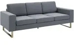 Homcom 3 Sitzer Sofa Dreisitzer Stoffsofa Mit Kissen Armlehne Leinenoptik F&uuml;r