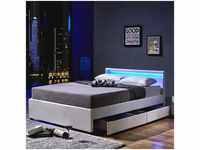 Home Deluxe - led Bett nube mit Schubladen 180 x 200 - weiß i Polsterbett,...