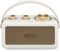 Ra-101 Ivory Gold.tragbarer Lautsprecher Mit Retro-design De Aus Holz Und Kunstleder.