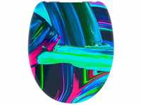 Wc Sitz neon paint, Duroplast Toilettendeckel mit Absenkautomatik Motiv, Klobrille,