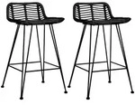 Barhocker 2 Stk. Schwarz Rattan - Vidaxl